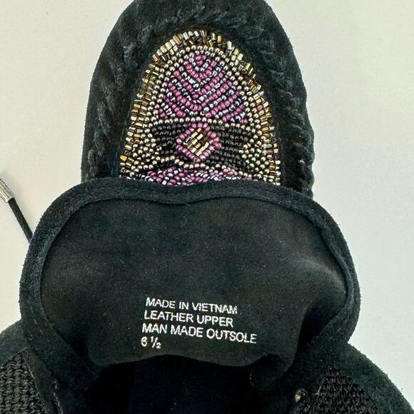 The Sak Helena Moccasin Black Suede Booties Embellished Beaded Boots 6.5 - Picture 11 of 11